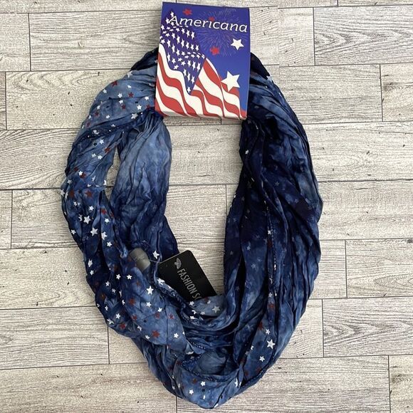 Americana Patriotic Infinity Scarf NWT - Picture 1 of 5